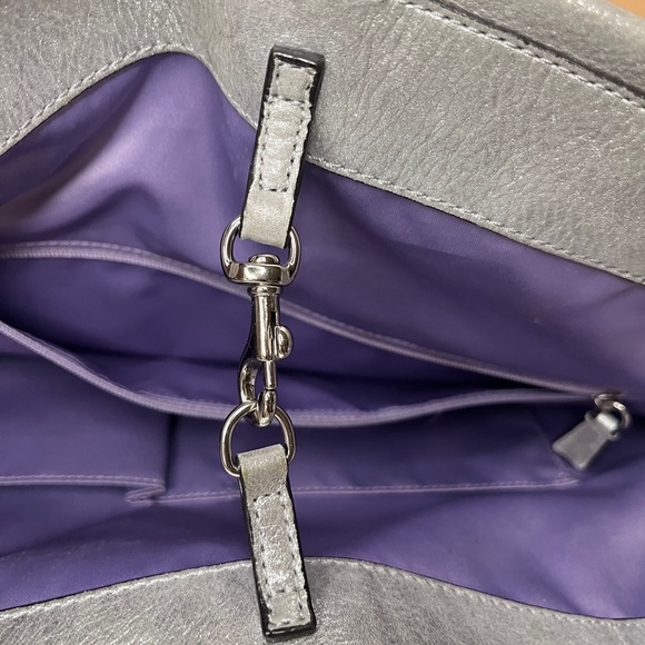 Coach Y2K OP Art Julia Purple, Yellow & Grey & Silver Leather Tote Shoulder Bag - Picture 6 of 7